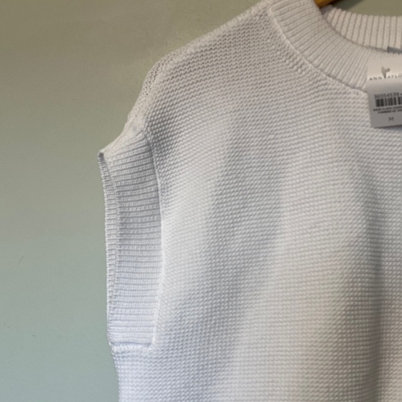 NWT Ann Taylor Cotton White Sleeveless Sweater - Picture 2 of 6